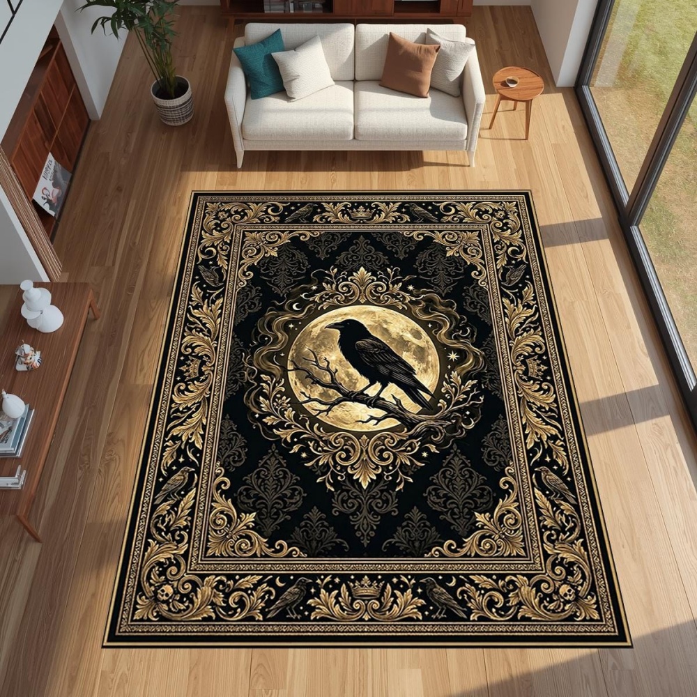 Electronics Repair Workstation - Gothic Golden Raven Full Moon print