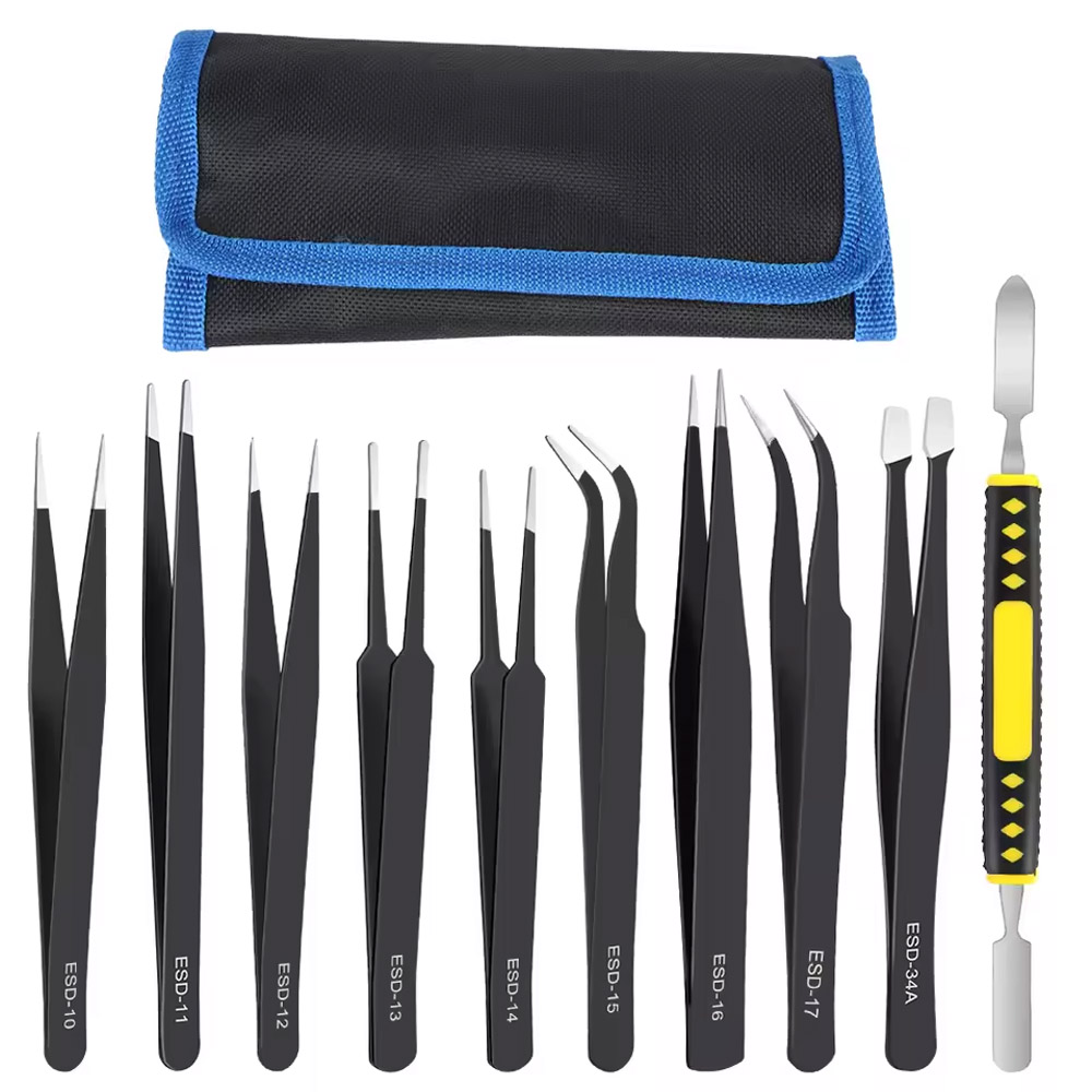 Elektronik Repair - 10Pcs/Set Precision Anti-Static Curved & Straight